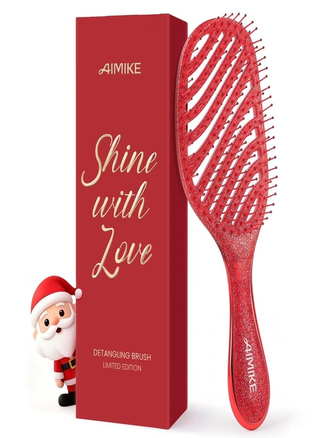 AIMIKE Christmas Gift for Women, Stocking Stuffers for Teen Girls, AIMIKE Painless Detangler Hair Brush w/Soft Bristles, Extra Gentle Wet & Dry Brush for Fine or Sensitive Hair, Ideal Holiday Presents - Image 1